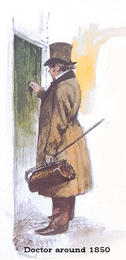 Dokter around 1850 with silk top hat